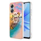 For OPPO A17 Electroplating IMD TPU Phone Case with Ring(Dream Butterfly) - 1