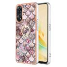 For OPPO Reno8 T 4G Electroplating IMD TPU Phone Case with Ring(Pink Scales) - 1