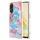 For OPPO Reno8 T 4G Electroplating IMD TPU Phone Case with Ring(Blue Marble) - 1