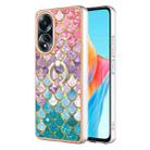 For OPPO A58 4G Electroplating IMD TPU Phone Case with Ring(Colorful Scales) - 1