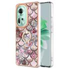 For OPPO Reno11 5G Global Electroplating IMD TPU Phone Case with Ring(Pink Scales) - 1