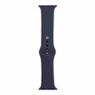 For Apple Watch Series 9&8&7 41mm / SE 3&SE 2&6&SE&5&4 40mm / 3&2&1 38mm Silicone Watch Band, Short Section (female)(Midnight Blue) - 1