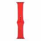 For Apple Watch Series 8&7 41mm / SE 2&6&SE&5&4 40mm / 3&2&1 38mm Silicone Watch Band, Short Section (female)(Red) - 1