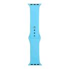 For Apple Watch Ultra 49mm / Series 8&7 45mm / SE 2&6&SE&5&4 44mm / 3&2&1 42mm Silicone Watch Band, Short Section (female)(Blue) - 1