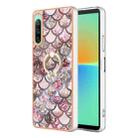 For Sony Xperia 10 IV Electroplating IMD TPU Phone Case with Ring(Pink Scales) - 1