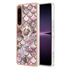 For Sony Xperia 1 IV Electroplating IMD TPU Phone Case with Ring(Pink Scales) - 1