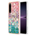 For Sony Xperia 1 IV Electroplating IMD TPU Phone Case with Ring(Colorful Scales) - 1