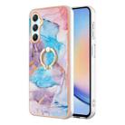 For Samsung Galaxy A24 4G Electroplating IMD TPU Phone Case with Ring(Blue Marble) - 1