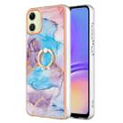 For Samsung Galaxy A05 Electroplating IMD TPU Phone Case with Ring(Blue Marble) - 1