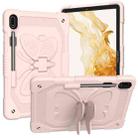 For Samsung Galaxy Tab S8+ / S7+ Butterfly Kickstand Heavy Duty Hard Rugged Tablet Case(Rose Pink) - 1