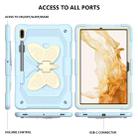 For Samsung Galaxy Tab S8+ / S7+ Butterfly Kickstand Heavy Duty Hard Rugged Tablet Case(Beige+Ice Blue) - 2