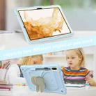For Samsung Galaxy Tab S8+ / S7+ Butterfly Kickstand Heavy Duty Hard Rugged Tablet Case(Beige+Ice Blue) - 6