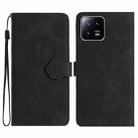 For Xiaomi 13 Flower Embossing Pattern Leather Phone Case(Black) - 1