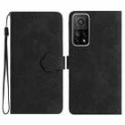 For Xiaomi Mi 10T 5G / 10T Pro 5G Flower Embossing Pattern Leather Phone Case(Black) - 1