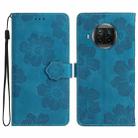 For Xiaomi Mi 10T Lite 5G Flower Embossing Pattern Leather Phone Case(Blue) - 1