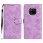 For Xiaomi Mi 10T Lite 5G Flower Embossing Pattern Leather Phone Case(Purple) - 1