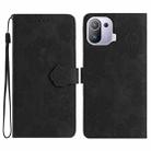 For Xiaomi Mi 11 Pro Flower Embossing Pattern Leather Phone Case(Black) - 1