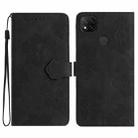 For Xiaomi Redmi 9C Flower Embossing Pattern Leather Phone Case(Black) - 1