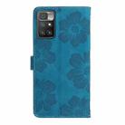 For Xiaomi Redmi 10 2022 Flower Embossing Pattern Leather Phone Case(Blue) - 3