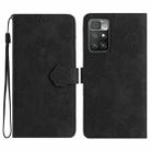 For Xiaomi Redmi 10 2022 Flower Embossing Pattern Leather Phone Case(Black) - 1