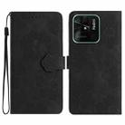 For Xiaomi Redmi 10C Flower Embossing Pattern Leather Phone Case(Black) - 1