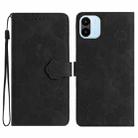 For Xiaomi Redmi A1 Flower Embossing Pattern Leather Phone Case(Black) - 1