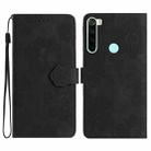 For Xiaomi Redmi Note 8T Flower Embossing Pattern Leather Phone Case(Black) - 1
