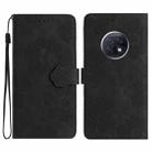 For Xiaomi Redmi Note 9 5G / Note 9T Flower Embossing Pattern Leather Phone Case(Black) - 1