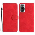 For Xiaomi Redmi Note 10 Pro / 10 Pro Max Flower Embossing Pattern Leather Phone Case(Red) - 1