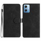 For Xiaomi Redmi Note 12 5G Flower Embossing Pattern Leather Phone Case(Black) - 1