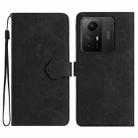 For Xiaomi Redmi Note 12S Flower Embossing Pattern Leather Phone Case(Black) - 1