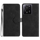 For Xiaomi 13T Flower Embossing Pattern Leather Phone Case(Black) - 1