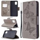 For Samsung Galaxy A31 Two Butterflies Embossing Pattern Horizontal Flip Leather Case with Holder & Card Slot & Wallet & Lanyard(Grey) - 1