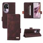 For OPPO Reno10 Pro+ Magnetic Clasp Leather Phone Case(Brown) - 1