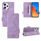 For Xiaomi Redmi 12 4G Foreign / 5G Magnetic Clasp Leather Phone Case(Purple) - 1