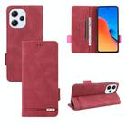 For Xiaomi Redmi 12 4G Foreign / 5G Magnetic Clasp Leather Phone Case(Red) - 1