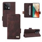 For Xiaomi Redmi Note 13 5G Magnetic Clasp Leather Phone Case(Brown) - 1