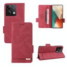 For Xiaomi Redmi Note 13 5G Magnetic Clasp Leather Phone Case(Red) - 1