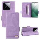 For Xiaomi 14 Magnetic Clasp Leather Phone Case(Purple) - 1