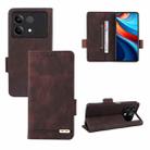 For Xiaomi Redmi Note 13R Pro Magnetic Clasp Leather Phone Case(Brown) - 1