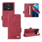 For Xiaomi Redmi Note 13R Pro Magnetic Clasp Leather Phone Case(Red) - 1