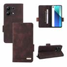 For Xiaomi Redmi Note 13 4G Magnetic Clasp Leather Phone Case(Brown) - 1