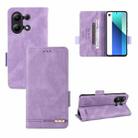 For Xiaomi Redmi Note 13 4G Magnetic Clasp Leather Phone Case(Purple) - 1