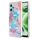For Xiaomi Redmi Note 12 5G Global/Poco X5 5G Electroplating IMD TPU Phone Case with Ring(Blue Marble) - 1