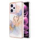 For Xiaomi Redmi Note 12 Pro Speed Electroplating IMD TPU Phone Case with Ring(White Marble) - 1