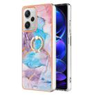 For Xiaomi Redmi Note 12 Pro+ Global Electroplating IMD TPU Phone Case with Ring(Blue Marble) - 1