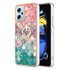 For Xiaomi Redmi Note 11T Pro/Note 11T Pro+ Electroplating IMD TPU Phone Case with Ring(Colorful Scales) - 1
