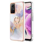 For Xiaomi Redmi Note 12S 4G Electroplating IMD TPU Phone Case with Ring(White Marble) - 1