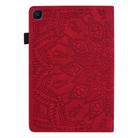 For Samsung Galaxy Tab S6 Lite  Calf Pattern Double Folding Design Embossed Leather Case with  Holder & Card Slots & Pen Slot &   Elastic Band(Red) - 4