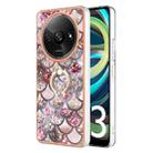 For Xiaomi Redmi A3 Electroplating IMD TPU Phone Case with Ring(Pink Scales) - 1